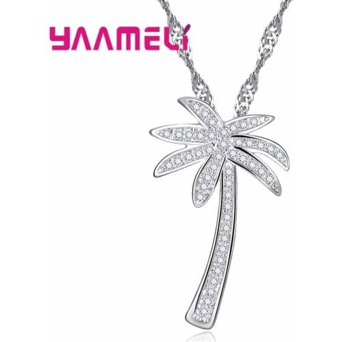 Novelty Design 925 Sterling Silver Pendant Necklace Chain Luxury Micro Inlay Cubic Zircon Crystal Stone Made for Women