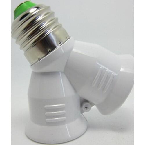 2 in 1 Lamp Holder Bulb Holder Dual Double 2X E27 Socket Base Extend Splitter Plug Halogen Light Lamp Copper Contact Adapter