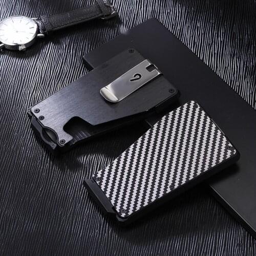RFID Id Badge Holder Credit Card Wallet Aluminium Blockierung Smart Card Holder Wallet Men Anti-Diebstahl-Sicherheit Coin Purse