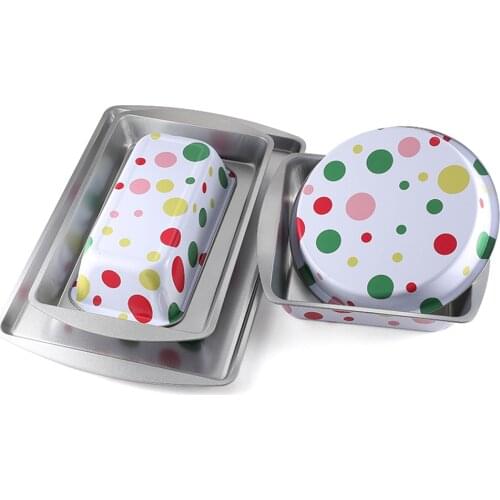 Home Kitchen 5 pieces Tin Baking Pan With Printing Bakeware Set Cake Moulds