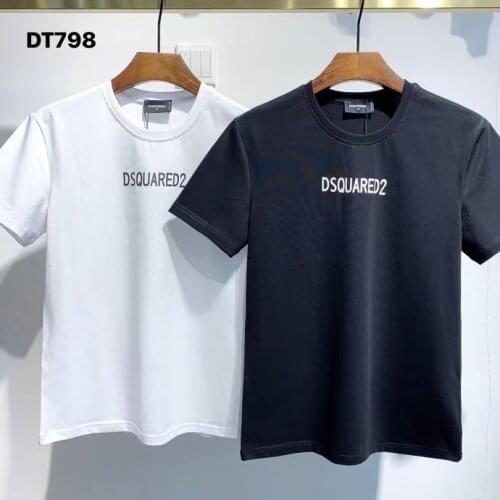 DSQUARED2 Spring/Summer Mens Simple Retro Pure Color Printed Short Sleeve DT798