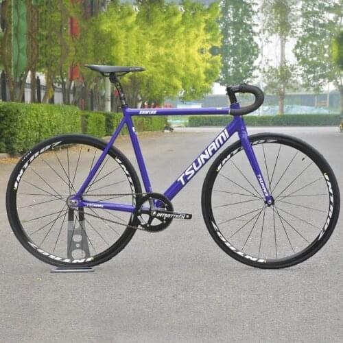 TSUNAMI SNM100 FIXED GEAR BIKE Aluminum Frame Single Speed Fixie Bike Track Bicycle Fixie Bicycle Purple 49cm 52cm 55cm 59cm