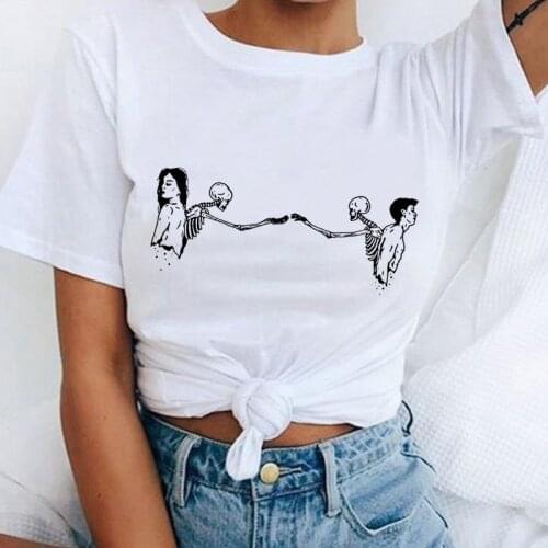 Womens T-shirt Hand smoke Graphic Printed tshirt Round neck short sleeve tee shirt femme Simple Fashion Ladies T shirt Mujer