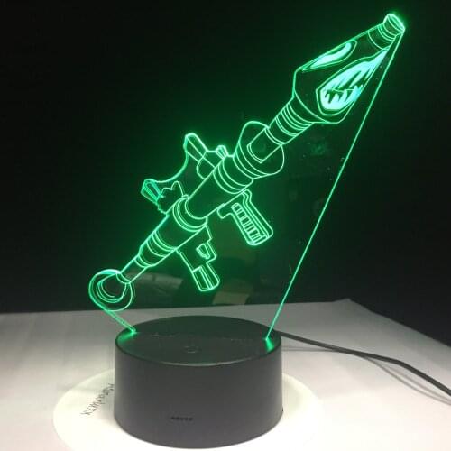 Source Gun type 3D Led 3D night light 7 color Touch Remote Control 3d Vision Desk Lamp Creative Gift Table Lamp