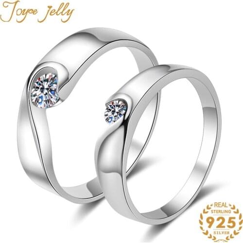 JoyceJelly Trendy women Jewelry New Arrival 925 Silver Women Ring Mosanites Ring for Lovers Heart Valentines Day Gifts Wholesale