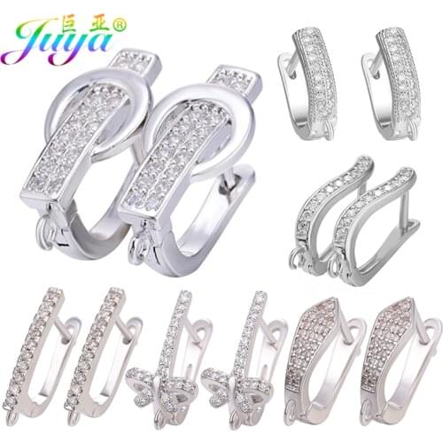 Juya DIY Gold/Silver Color Creative Basic Earwire Schwenzy Bail Earring Hooks For Ali Moda Dangle Tassel Earring Making Material