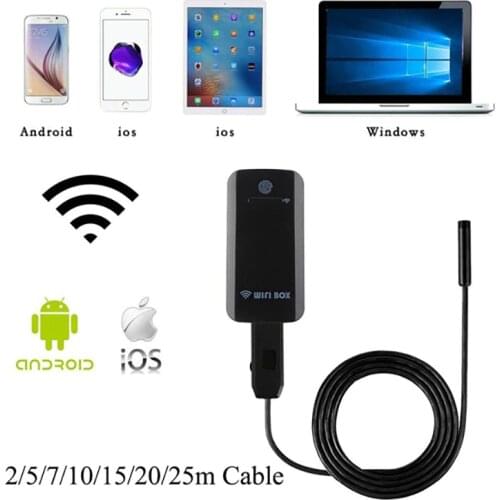 Wifi Endoscope Camera Android IOS 2m 5m 7m 10m 15M 20M 25M Cable 10MM Borescope Inspection Endoscope Cam PC Windows