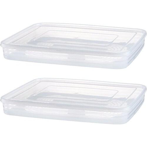 Refrigerator Dumplings Storage Box with Lid Plastic Freezer Fridges Space Saver Food Organizer Rack Holder Tray Boxes