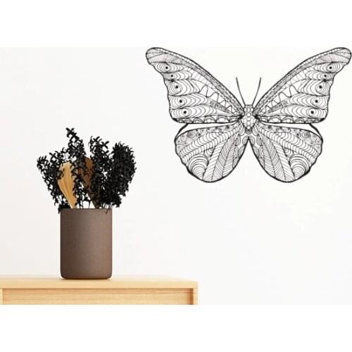 Colorful Butterfly Wing Specimen Pale Pink and Red Removable Wall Sticker Art Decals Mural DIY Wallpaper Room Decal
