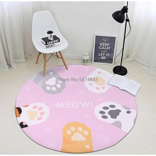 Heal Meow Claw Round Carpet Porch Bedroom Door Mat Bathroom Non-slip Wear-resistant Floor Mat Kitchen Bay Window Mat
