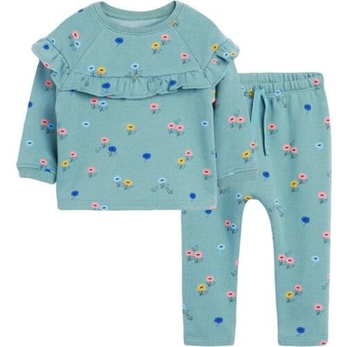 Little maven childrens sets new autumn Cotton brand long sleeve flower print shirt + flower print pants 20552