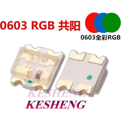 Lot BGR SMD 0603 RGB Common Anode Led 0606 RGB LED Diode 4-Bin Size:1.6*1.6*0.55mm colorful Red/Green/Blue 1615/4000PCS
