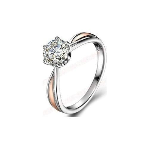Trendy 1Ct Round Cut Diamond Ring 925 Sterling Silver Ring Never Fade Nice Quality Jewelry White Gold Color
