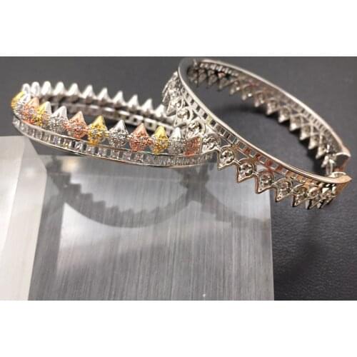 Lanyika Fashion Jewelry Luxury Geometry crown Big Ear Loops Micro Plated Zircon Wedding Banquet Earrings Bridal Daily Best Gift