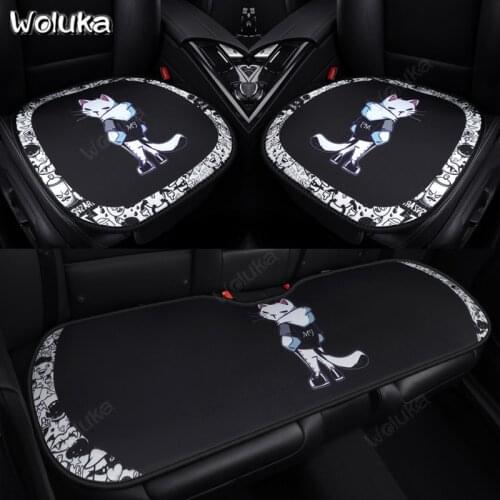 Car 3-Piece Set Seat Cushion Set Cartoon Autumn Winter kst Comfortable BackSeat Pad Car Mat Universal Auto Cushion CD50 Q01