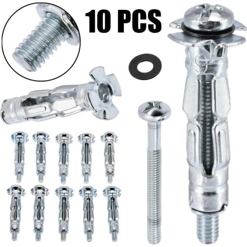 New 10pcs M4X32 Hollow Wall Anchors Metal/Cavity/Plasterboard Plug/Fixing Screw