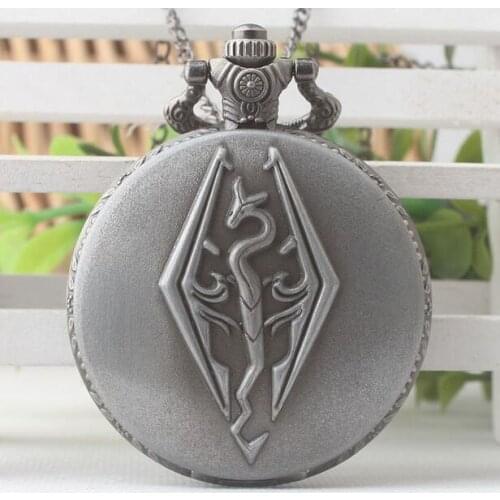 New Fashion quartz hippocampus Flip clock good quality woman and men steampunk pendant Necklace pocket watches