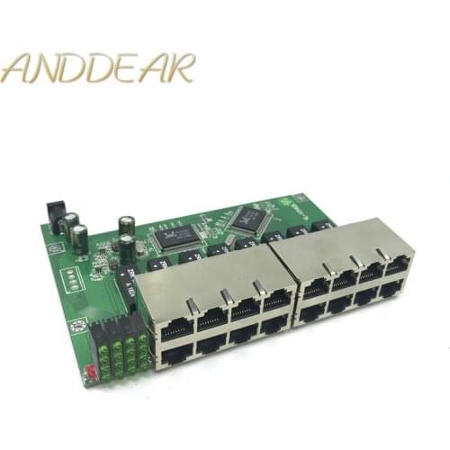 OEM 10 / 100mbps RJ45 16Port Fast Ethernet Switch module Lan Hub US EU Plug 5v Adapter Power Supply Network Switch motherboard
