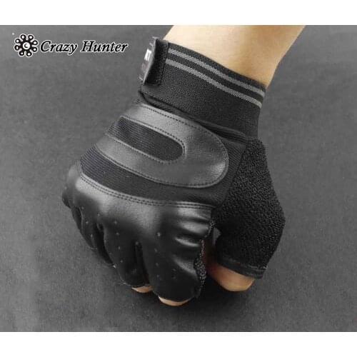 Biker Body Building Training Sport Driving Motorcycle Men Fingerless Gloves GW11