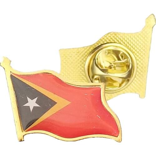 Timor-Leste Flag Brooch Beautiful Enamel Pins Zinc Alloy Badge Knapsack/Tie/School Bag Decoration Accessories