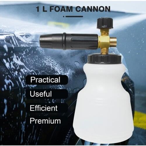 Adjustable Foam Cannon 1 L Bottle Snow Foam Lance with 1/4-inch Connector for Pressure Washer 4000PSI to Wash Car Window Door