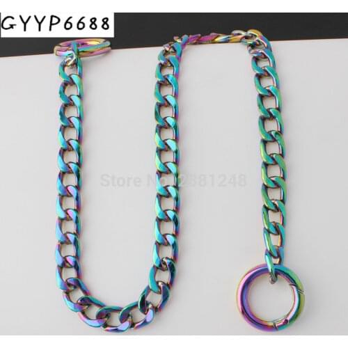 Width 11mm Rainbow chain bags purses strap accessory factory quality plating cover wholesale Flat chain