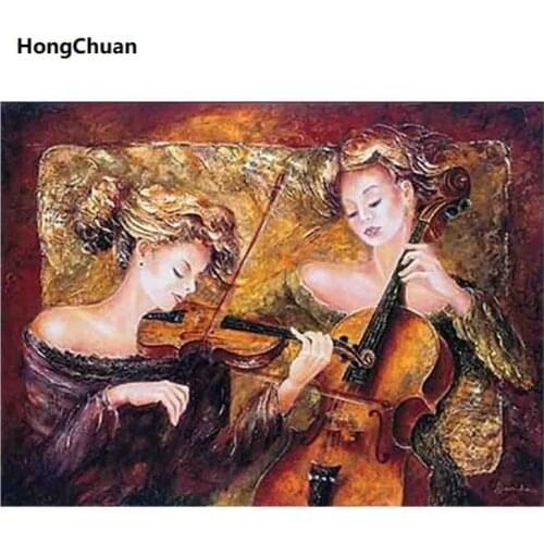 Violin Cello Beauty 5D DIY Square/Round Diamond Painting Mosaic Diamond Embroidery Mural Cross Stitch Needlework Home Decoration