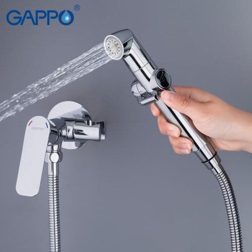 GAPPO Bidet Faucet Brass Toilet Spray White and Chrome Plating Faucet Bidet Bathroom Bidet Shower Toilet Water Bath Shower Enema