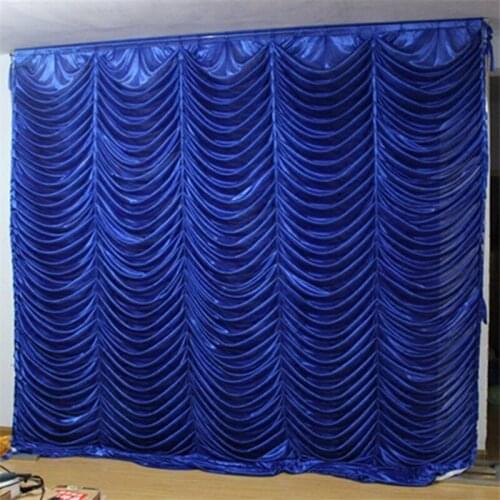 3m/6M Wedding Backdrops Baby Shower Birthday Party Decorations Stage Wall Background Curtain Drapery Wave Style Ice Silk Fabric