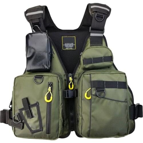Unisex Reflective Fishing Life Jacket Vest Multi-Function Multi Pocket Outdoors High Buoyancy Fishing Vest Outdoors High #35