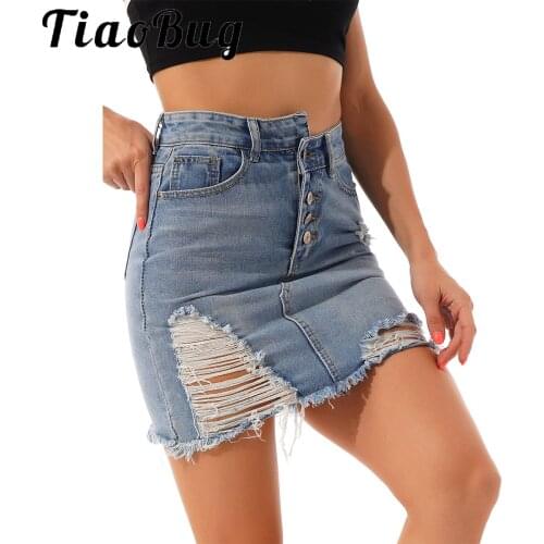 TiaoBug Denim Skirts For Women