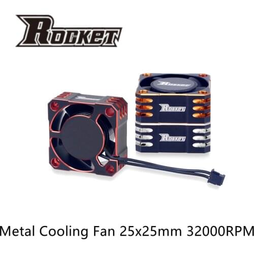 Rocket Metal Cooling Fan 25x25mm 32000RPM/8.5V TURBO ESC Heat Dissipation for Hobbywing 1/10 RC Car TS120 TS160 TS120V2 TS160V2