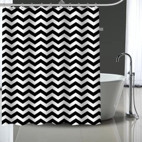 Waterproof Shower Curtain Can Be Customized Stripe Bathroom Shower Bath Supplies Polyester Shower Curtain With Hooks