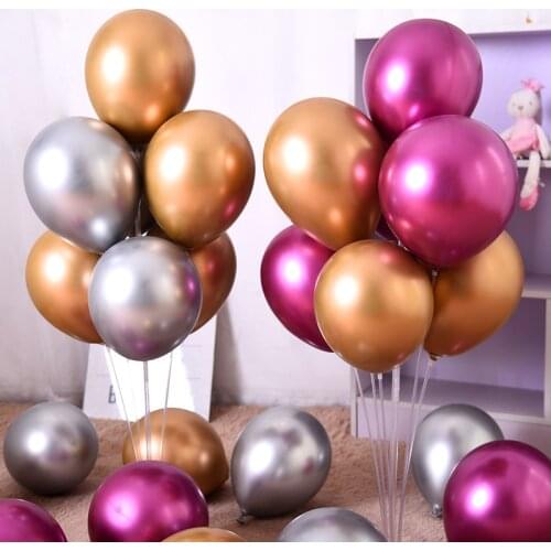 10pcs/Pack Birthday Balloons Decoration 5inch 10inch 12 inch Helium Air Balls Chrome Metallic Balloons Wedding Decoration