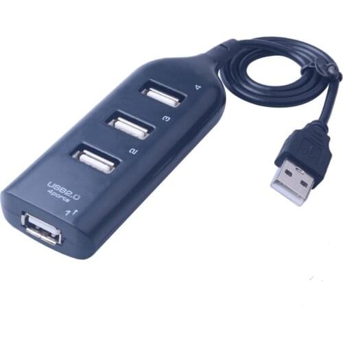 USB Hub 4 Port USB 2.0 High Speed Mini Hub Socket Pattern Splitter Cable Adapter with Cable for Laptop PC