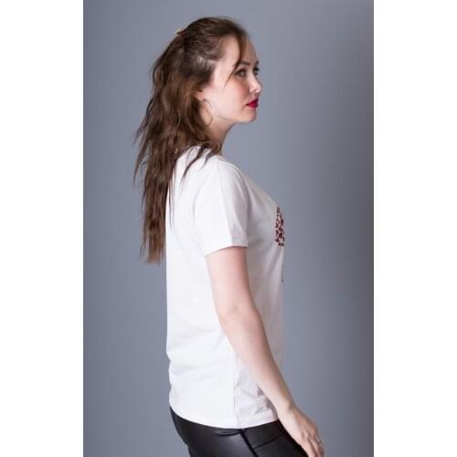 Sogo Women Silvery Printed T-Shirt Made in Turkey