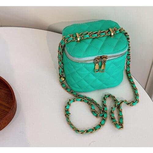 High Quality Ladies Shoulder Bag 2021 Popular New Fashion All-match Messenger Bag Net Red Diamond Chain Bag Bucket Bag Female