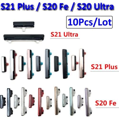 10Pcs/Lot，New Side Keys Power and Volume Buttons Repair + Replace For Samsung Galaxy S21 Plus / S20 Fe / S20 Ultra