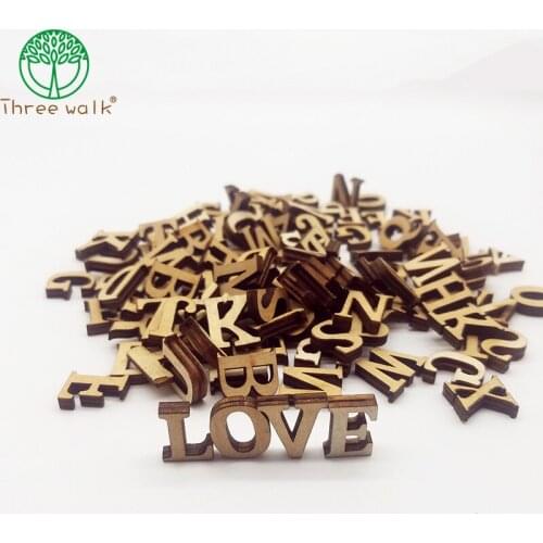 100pcs Unfinished Wooden Capital Letters Alphabet DIY Wood Cutout Discs For Patchwork Scrapbooking Arts Crafts
