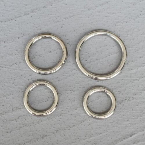 100 Pcs 15/20/25/30mm Silver O Ring Metal Buckle for Handbag Strap Dog Chain Webbing Snap Clasps Purse Bag Handle DIY Leather