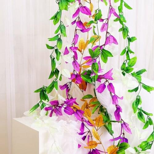 240cm multi colors silk Artificial Hanging ivy leaf garland plants vines leaves Home Wedding Garden Party Christmas Wall Decor