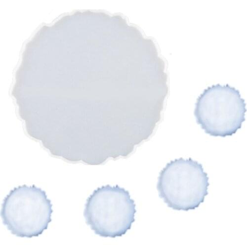 5Pcs DIY Silicone Round Coaster Resin Casting Molds Kit Resin Irregular Coaster Mould Home Decoration Craft Making Tool