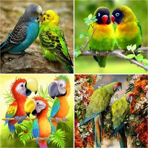 AZQSD 5D Diamond Embroidery Parrot Bird Mosaic Rhinestones New Arrival Diamond Painting Animal Cross Stitch Handmade Hone Decor