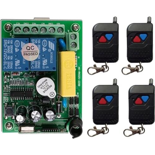 Wireless RF Remote Control Light Switch 10A Relay Output Radio AC 220V 2 CH Channel 2CH Receiver Module +Transmitter/ window