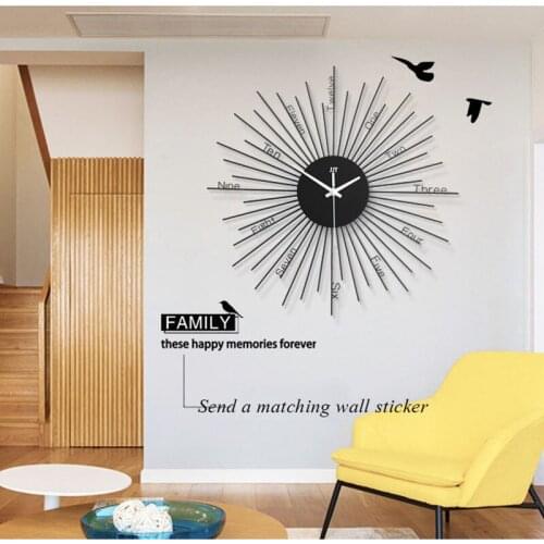 Big Decoration Digital Clock Wall Watches Home Decor Silent Wall Clock Kitchen Living Room Bedroom Round Wall Clock Modern