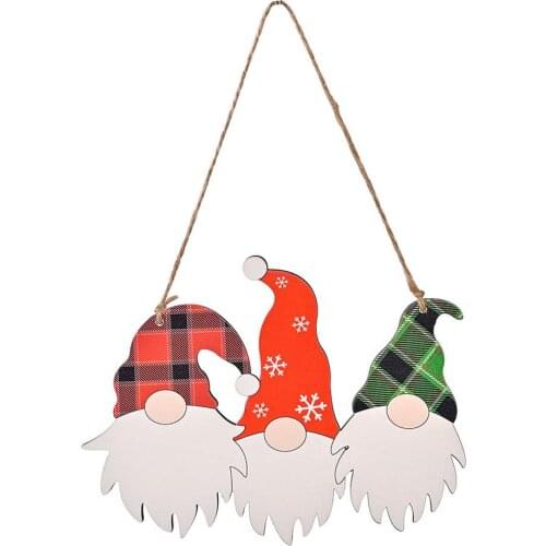 Wood Sign Wall Gnome Hanging Sign Wooden Gnome Door Hanger Decorations Christmas hanging Decoration #W0