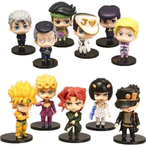 5-6pcs Anime Jojos Bizarre Adventure Action Figure Model Toy Kujo Jotaro Giorno Giovanna Bruno Bucciarati Collectible Doll Gift