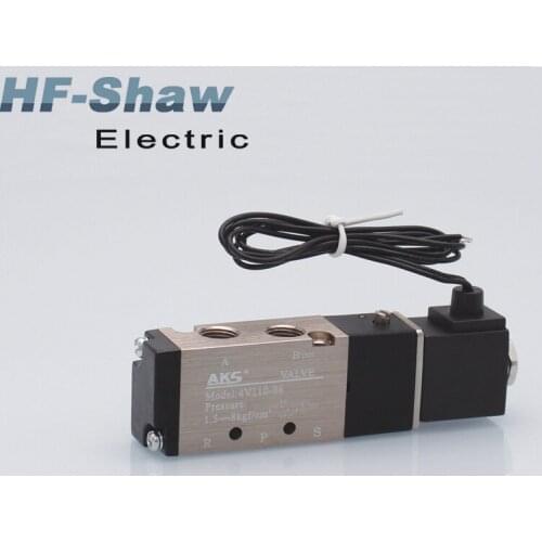 4V110-06 4V120-06 12V/24V/36V/110V/220V/380V 5 way 2 position Electric Solenoid Valve Air Aluminum high quality