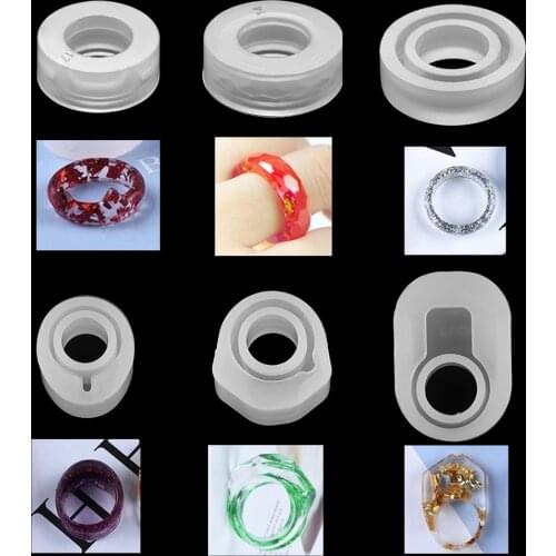 1 Piece Rings Crystal Silicone Resin Epoxy Mold Mixed Shape Two Sizes DIY Handmade Jewelry Making Tool Found Accessories