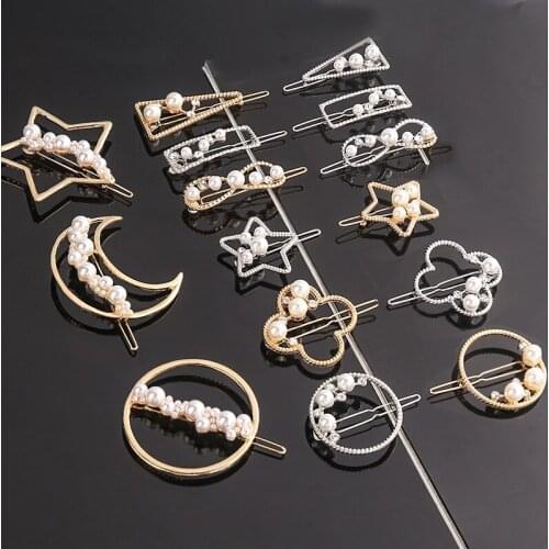 Geometric Bangs with Pearl Water Drill Hairpin Womens Diamond Frog Hairpin Jewelry